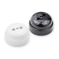 4pcs Retro Electrical Socket Round-shaped Wall Outlet Two-hole Vintage Socket 10A Black Brown White Free Shipping Shoes Accessories