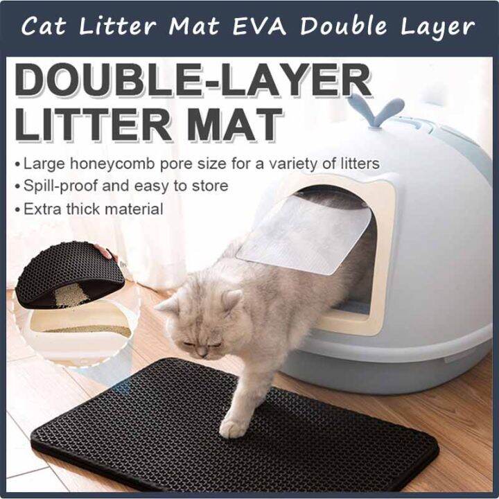 Double layer larger clearance size cat litter mat