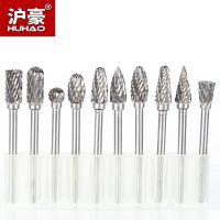 HUHAO 1/8 Shank Rotary Tool Grinding Accessories metal Polishing dremel bits Burr Electric 3x6 Tungsten Carbide Milling cutter
