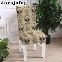 New Home Skull Printed Spandex Chair Slipcover Stretch Elastic Chairs Cover For Dining Room Office Wedding Banquet Party Sofa Covers  Slips