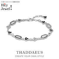 Black Asian Ornament Link Chain Bracelet For Women 925 Sterling Silver Jewelry Dragon Nights Collection Special Gift