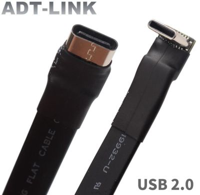 FPV USB 2.0 USB C pita kabel datar ramping 90 sudut USB2.0 tipe-c pengisian cepat kabel Data pria/wanita Extender FPC untuk PC TV USB