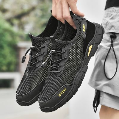 Sneakers Men 2023 New Spring Fashion Mesh Breathable Lightweight Comfortable Casual Outdoor Walking Shoes Male Black Sneakers