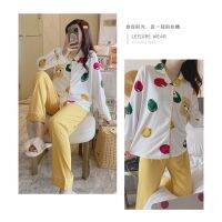 High-grade cotton casual ladies pajamas, long-sleeved short-sleeved, new outer wear home service suits Pit stripe