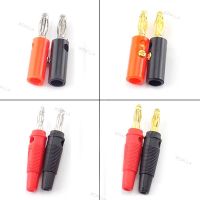 Black+Red color 4mm Banana plug Audio Speaker Screw Gold Silver Plate Plugs Connector adapter Solderless D1AG