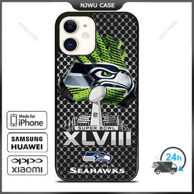 Seattle Seahawks Super Bowl 48 Phone Case for iPhone 14 Pro Max / iPhone 13 Pro Max / iPhone 12 Pro Max / XS Max / Samsung Galaxy Note 10 Plus / S22 Ultra / S21 Plus Anti-fall Protective Case Cover