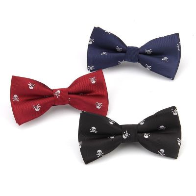 Free Shipping Brand New Men 39;s Skull Bowtie Adjustable Bow Tie For Men Novelty Cravat Fashion Leisure Black Wine Red Gravata
