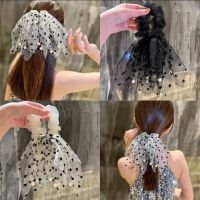 [COD] and Korean Tassel Mesh Large Intestine Hair Fashion Temperament Bow Knot Rope Personality Accessories Female