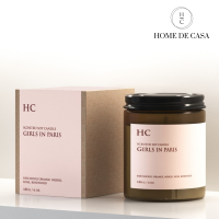 Home De Casa เทียนหอมอโรม่าไขถั่วเหลือง กลิ่น GIRLS IN PARIS 180ml / 6oz. scented candle Soy wax