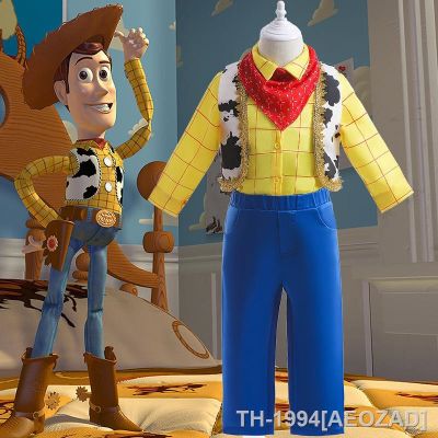 AEOZAD Toy Story คอสเพลย์เครื่องแต่งกาย Infantil Woody Buzz Lightyear การ์ตูนวัว Frocks Roupas de Halloween Festa