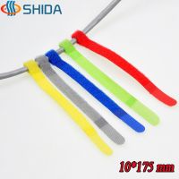 100 PCS 10*175mm P Type Magic Fastener Tapes Nylon Cable Ties Hook and Loop Straps for Laptop PC TV Wire Management Cable Management