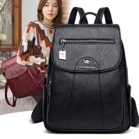 ✑ Soft Leather Backpack Women