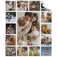 ☑️&amp;Custom Blanket with 15 Photos Love Family Memories Personalized Picture Throw Blanket with Text G