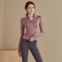 [COD] jacket female thin tight yoga breathable fitness outdoor running long-sleeved top