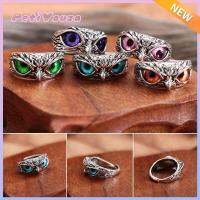 PETIYOUZA ปีศาจ Retro Animal Style Jewelry วันแม่ Open Adjustable Vintage Ring Owl Eye Statement Ring