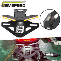 SEMSPEED แผ่นป้ายทะเบียนด้านหลังมอเตอร์ไซค์,ไฟสัญญาณตัวยึดขนาดเล็กสำหรับ Kawasaki Ninja 400 Ninja400 2018-2022