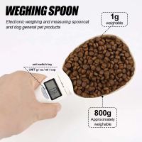 ♦❂┇ Pet Food Weighing Spoon Scale Electronic Measuring Tool Dog Cat Feeding Bowl Measuring Spoon Kitchen Scale LCD Digital Display