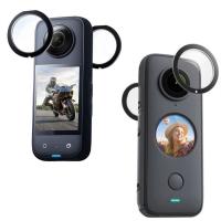 CHALI ฝาครอบป้องกันกล้องเพื่อการกีฬา1คู่สำหรับ Insta360 X2เหนียวปกป้องเลนส์360 Mod สำหรับ Insta360อุปกรณ์ป้องกันเลนส์ Insta360ฝาครอบเลนส์สำหรับ Insta360เลนส์คู่สำหรับเลนส์ Insta360