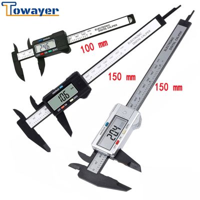 Towayer Digital Caliper Electronic Carbon Fiber Dial Vernier Caliper Gauge 0-150mm Micrometer Measuring Tool Digital Ruler - Calipers -