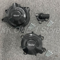 ฝาครอบป้องกันเครื่องยนต์มอเตอร์ไซค์สำหรับ Kawasaki Ninja 400 2018-2023 Z400 2019-2023การพิมพ์คาร์บอนไฟเบอร์