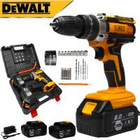 DEWALT สว่านไร้สาย 298V 3ระบบ เจาะเหล็ก เจาะคอนกรีต ขันน็อตสกรู เจาะกระแทกได้ พร้อมอุปกรณ์ (งานเทียบ)