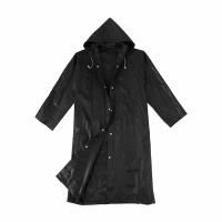 1PCS Black EVA Uni Outdoor Raincoat Cloth Long Rain Poncho With Hat