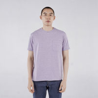 CIRCULAR เสื้อยืดคอกลม ทรงพอดี มีกระเป๋าปักโลโก้ สีม่วง Lavender ผลิตจากวัตถุดิบรีไซเคิล 100% ดีต่อสิ่งแวดล้อม