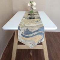 Table Linen Table Runner ผ้าคาดโต๊ะหรูหราเบาๆแบบใหม่สไตล์จีนเซนเวียงจันทน์ลายไหลที่มีความแม่นยำสูงผ้าคาดโต๊ะน้ำชา