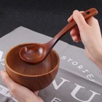 ✒◊☾ Kitchen Long Handle Wooden Dessert Rice Soup Spoon Teaspoon Cooking Utensil Cooking Spoons Wood Spoon for Soup Cooking Mixing