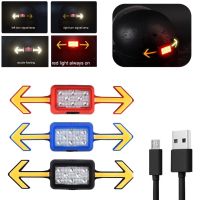 ▽◐ LED Bicycle Taillight Wireless Remote Control Rechargeable Night Riding Direction Indicator for Motorcycle Bicycle Safety Helmet