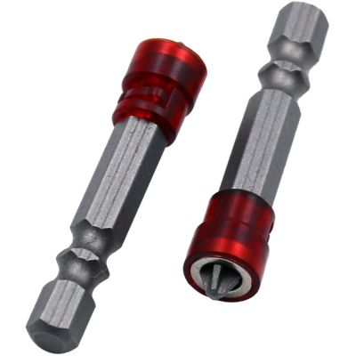 1/4 Screwdriver Bits Red Head Magnet Driver Hex Shank With Magnetizer Cross Magnetic Bit Hand Electric Screw Accessories Screw Nut Drivers