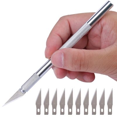 【YF】 12pcs/lot Wood Paper Cutter Pen Scalpel Steel Blades Engraving Knives for Crafts Arts Drawing Repair Hand Tools