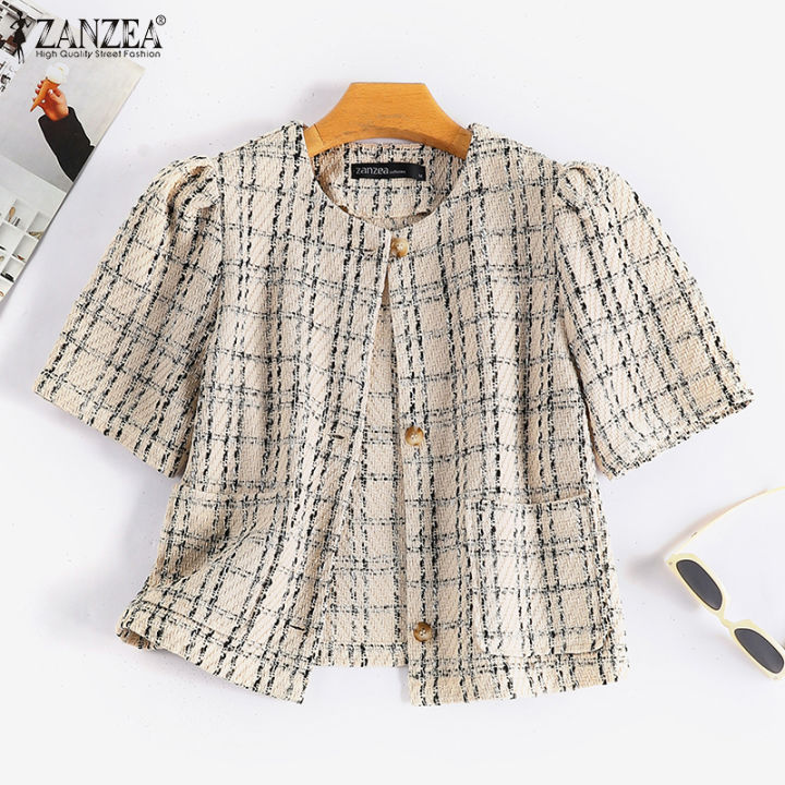 จัดส่งฟรี-fancystyle-zanzea-เสื้อเบลเซอร์ลายสก็อตเช็คอเนกประสงค์สำหรับผู้หญิงสไตล์เกาหลีกระดุมแถวเดียวทำงานเสื้อคอกลม-10