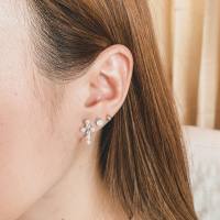 Crystal Cross Earrings ต่างหูคริสตัล ต่างหูเซต ต่างหูเพชร   ต่างหูเงิน