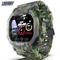 lokmat ocean นาฬิกาข้อมือ smart watch หน้าจอสัมผัส ip 68 กันน้ำ วัดอัตราการเต้นหัวใจ