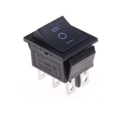 💖【Lowest price】MH 1pcs KCD4 Rocker Switch Black DPDT ON/OFF/ON 6 PIN 16A/250VAC 20A/125VAC