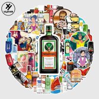 67pcs Non-Repeating Jaegermeister Stickers Aesthetic Bottle Bodega Bar Scrapbooking Luggage Laptop Stickers Barman Label Sticky Stickers  Labels