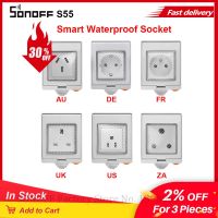 Itead SONOFF S55 Outdoor Waterproof Smart Socket Wifi Switch UK/AU/US/FR/DE/ZA Wifi Timer Plug Works With Alexa Google Home Power Points  Switches Sav