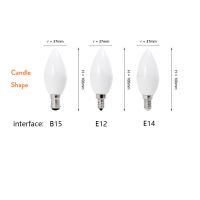 หลอดไฟ LED รูปเทียนโคมระย้า5W หรี่แสงได้ E14หลอดไฟ B15 E12พลาสติกหุ้มอลูมิเนียมใช้แทนการตกแต่งหลอดฮาโลเจนขนาด240V หลอดไฟ LED