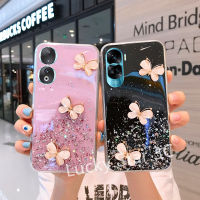 ปลอกอ่อนสำหรับ2023ใหม่ Honor 90 Lite X8a X7a เคส Phone Case 3D ผีเสื้อท้องฟ้าเต็มไปด้วยดวงดาวเคสโทรศัพท์กากเพชรฝาหลังโทรศัพท์ป้องกันการตกหล่น