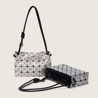 Issey Miyake Rhombus style geometric all-match horizontal style fashion drawstring tofu bag one-shoulder Messenger bag