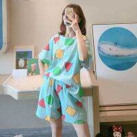 Pajamas Short-Sleeved Korean Cartoon Fresh and Thin Home Service 2-Piece