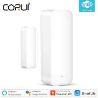 CORUI Tuya Smart WIFI ประตูเครื่องตรวจจับสัญญาณเตือนแม่เหล็กอิสระ Magnetic Sensor APP รีโมทคอนลทำงานร่วมกับ Alexa Home