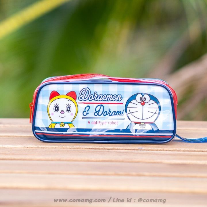 กระเป๋าใส่เครื่องเขียนpvc-ลายโดราเอมอน-doraemon-ทรงสี่เหลี่ยมคางหมู