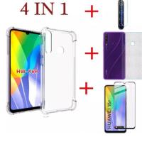 (4 In 1)For For Huawei Y6P Y7 Pro Y7 Prime Y66 Y9S Y9 Prime Y8P Y7P Y5P เคสโทรศัพท์ เคสโทรศัพท์ ฟิล์มกระจกนิรภัย ฟิล์มกระจก ฟิล์มกระจกนิรภัย Tempered Glass Screen Protector Film ฟิล์มกระจกกันรอยกล้องหลัง+เลนส์กล้องถ่ายรูปฟิล์ม + 3D คาร์บอนไฟเบอร์ด้านหลังฟ