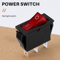 Rocker Switch ON OFF Bright Bipolar 28x10mm 250V 15A 3 Terminals RED