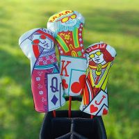 ۞❏♞ Playing card Golf Wood Cover Driver Fairway Hybrid Waterproof Protector Set PU Leather Soft Durable Golf head Club Putter Covers