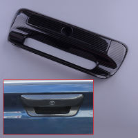 รถ Tailgate ด้านหลังประตู Handle Cover Trim Fit สำหรับ Dodge Ram 1500 2019 2020 2021สีดำคาร์บอนไฟเบอร์สไตล์ ABS