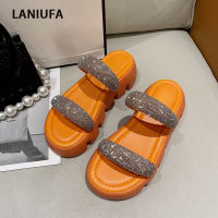 Crystal Platform Flats Fashion Slippers  Summer New Sport Sandals Luxury Heels Shoes Party nd Women Shoes Ladies Slides