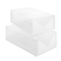 ▼☃● 2szs Stackable Shoe Boxes - Closet Organizer 2 Folding Shelf Racks